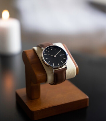 Montre solaire Solar Classic | Bracelet en cuir végane brun