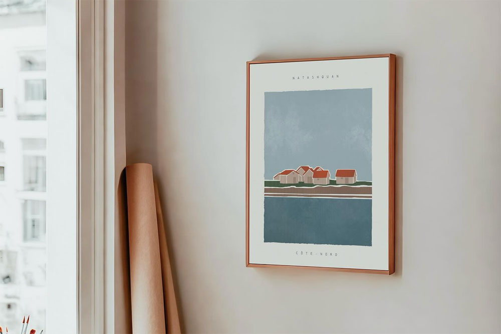 Affiche d'une région du Québec à offrir en cadeau à l'occasion d'un échange de cadeaux de Noël