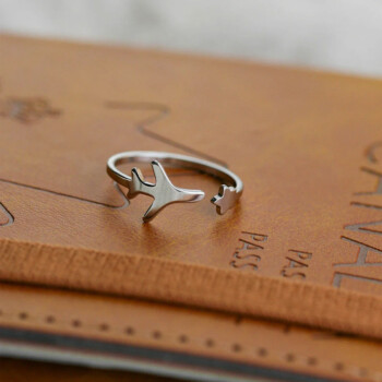 Bague avion argent ajustable