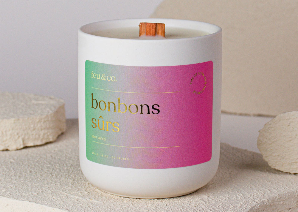 Bougie aux bonbons sûrs