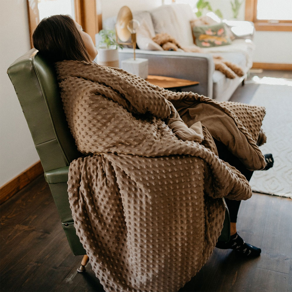 Couverture lourde lestée pour le stress et l'anxiété