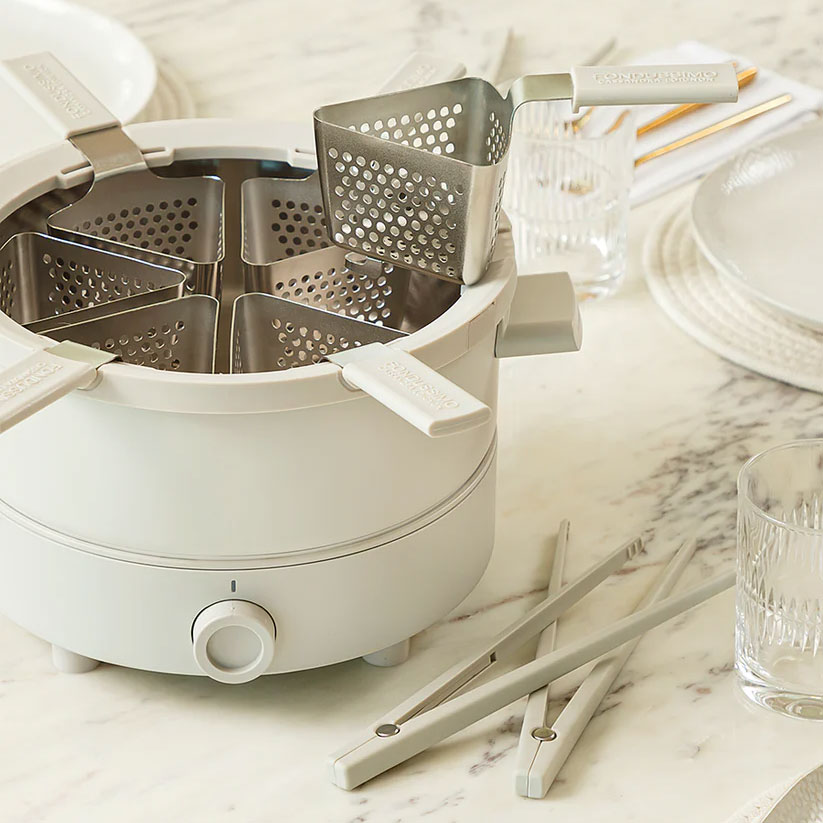 Ensemble à fondue Fondussimo pour 6 personnes 3-en-1 blanc de Cassandra Loignon