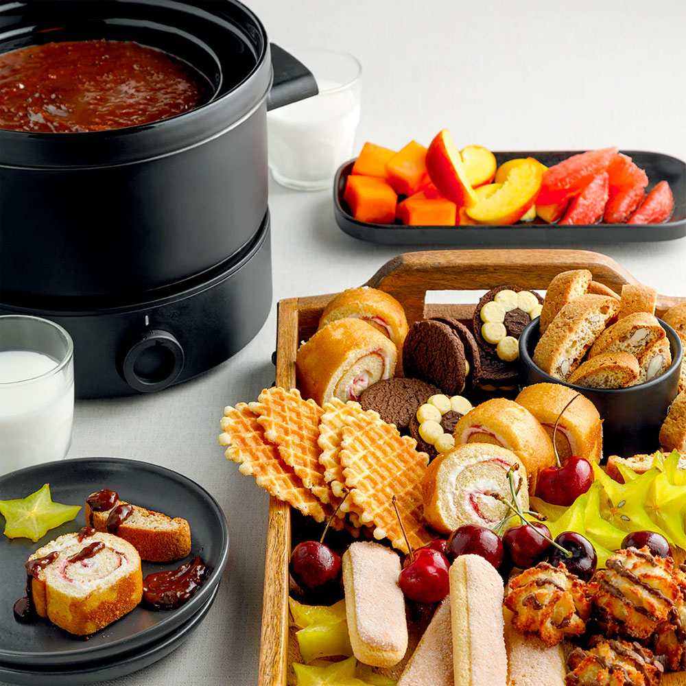 Recette de fondue dessert au chocolat style Nanaïmo canadien