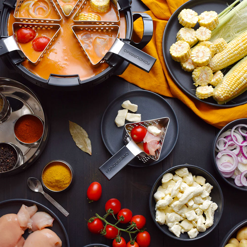 Recette de fondue au poulet au beurre de style indien pour faire voyager
