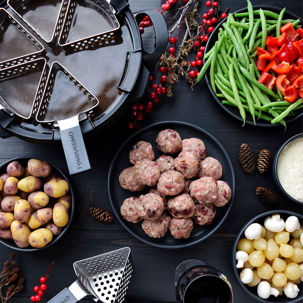 Recette de fondue de Noël au ragoût de boulettes de Fondussimo