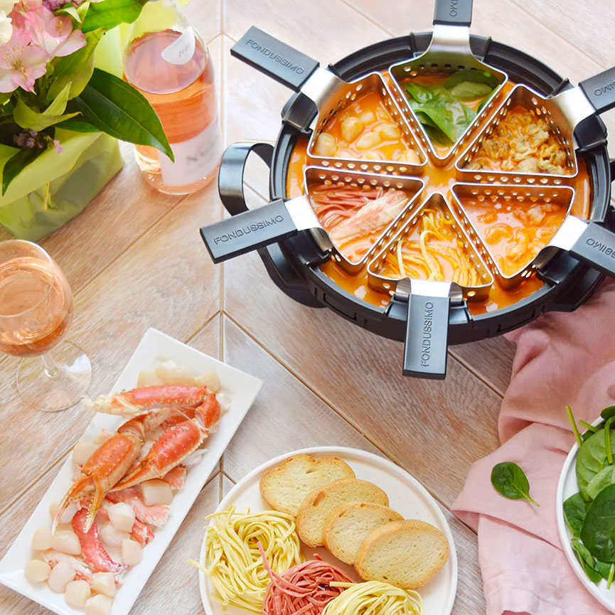 Recette de fondue à la sauce rosée et aux fruits de mer