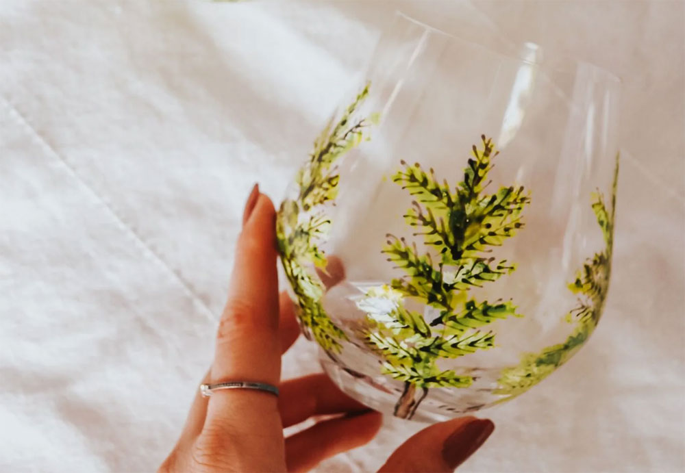 Duo de verres avec design boréal peint à la main
