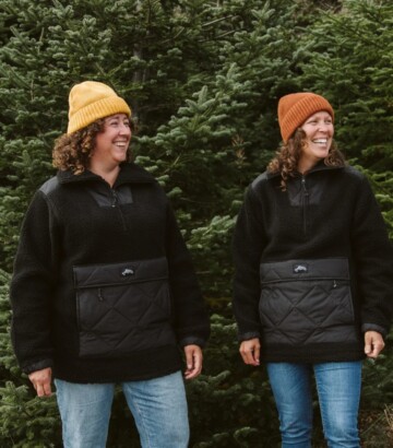 Chandail polaire noir – Effet mouton