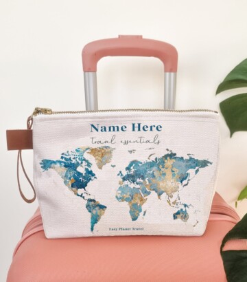 Trousse de voyage azur personnalisée