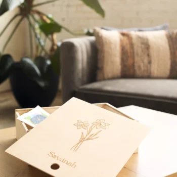 Boîte Souvenirs Bébé en Bois Personnalisée