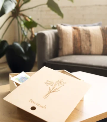 Boîte Souvenirs Bébé en Bois Personnalisée