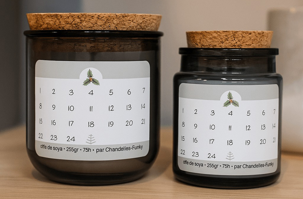 Chandelle calendrier de l'Avent pour Noël