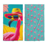 Serviette en microfibre flamant rose pour enfants