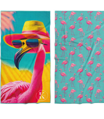 Serviette en microfibre flamant rose pour enfants