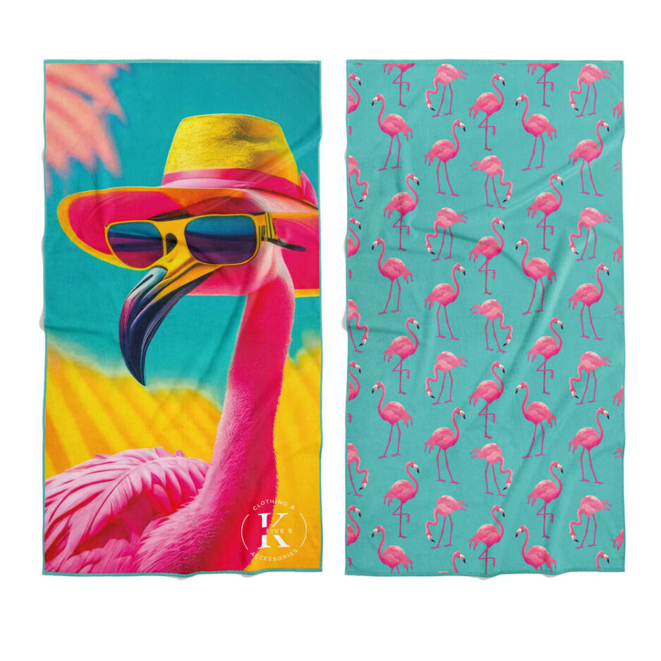 Serviette en microfibre flamant rose pour enfants