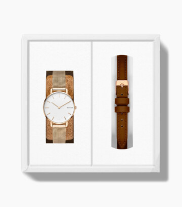 Coffret Montre Solaire Mini – Or Rose & Bracelets Interchangeables