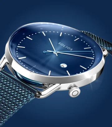 Montre Solaire Minimaliste – Cadran bleu