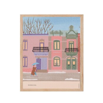 Affiche Illustrée Montréal en Mars – Déco Urbaine et Poétique