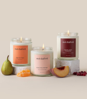 Trio de bougies de soja artisanales aux parfums fruités