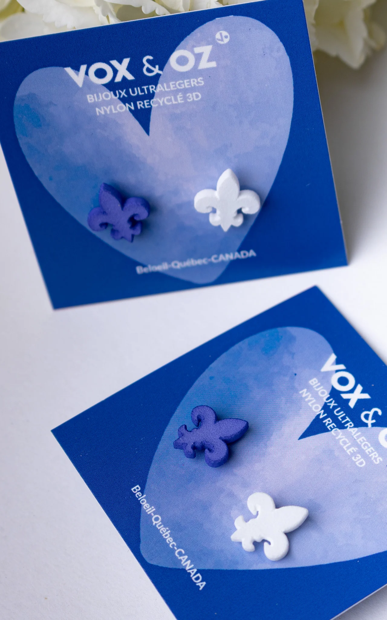 Puces d&rsquo;oreilles Fleur de Lys Vox & Oz