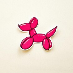 AUTOCOLLANT CHIEN BALLON